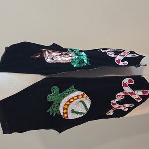 Festive Black Sequined Holiday Vest